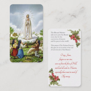 D'accompagnement Notre-Dame de Fatima avec carte de la "prière de F