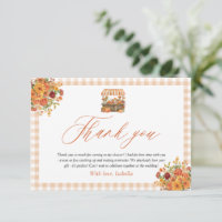 Orange En vichy Fraîche Du Carte de remerciements 