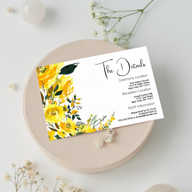 D'accompagnement Orange jaune botanique d'été Détails Carte (Orange yellow summer botanic floral Details)