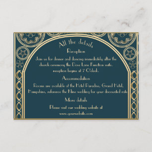 D'accompagnement Orné Or - Carte d'enclos de mariage