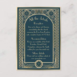 D'accompagnement Orné Or - Carte d'enclosure de mariage
