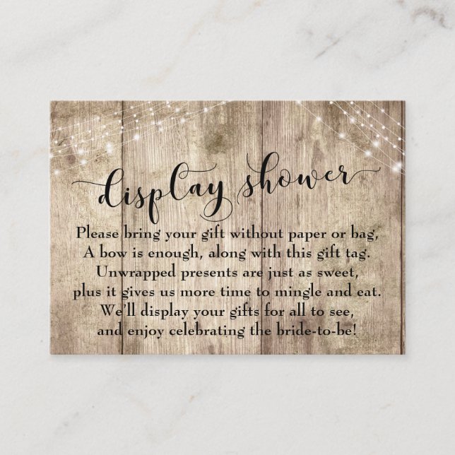 D'accompagnement Pale Wood & Lights Carte d'invitation pour une Bab (Devant)