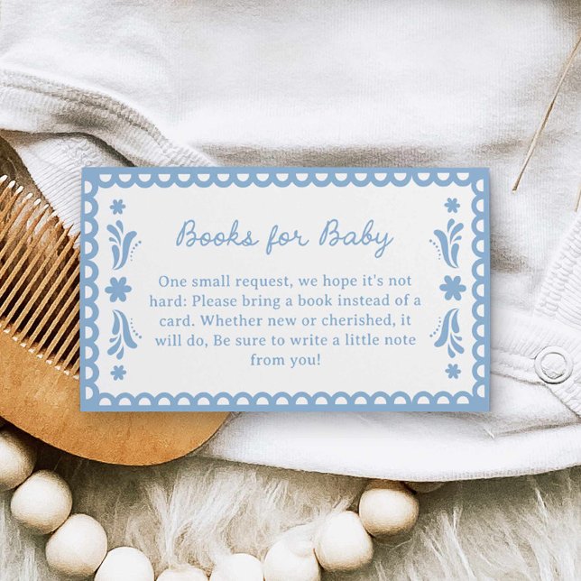 D'accompagnement Papier bleu Picado Demande de réservation Carte de (Blue Papel Picado Baby Shower books for baby card)