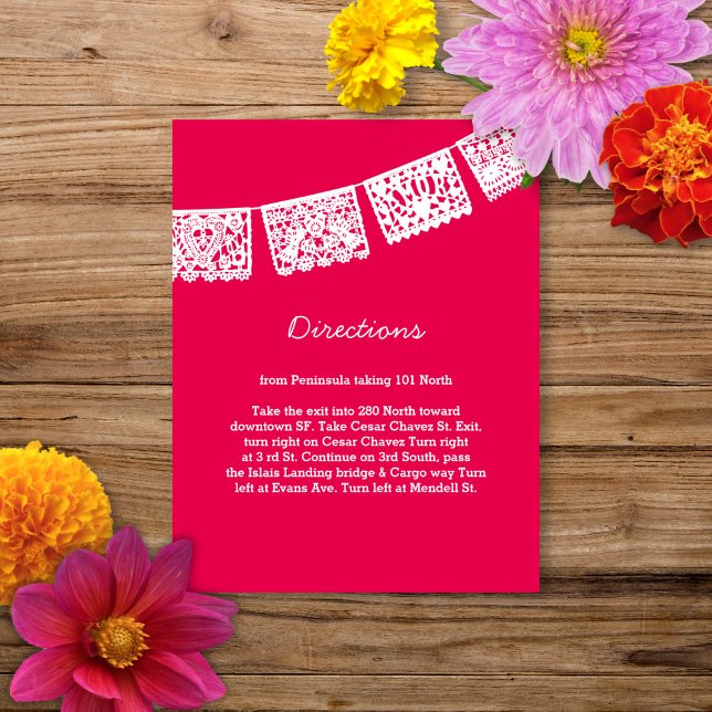 D'accompagnement Papier Picado rose chaud | Carte Mariage (Créateur téléchargé)