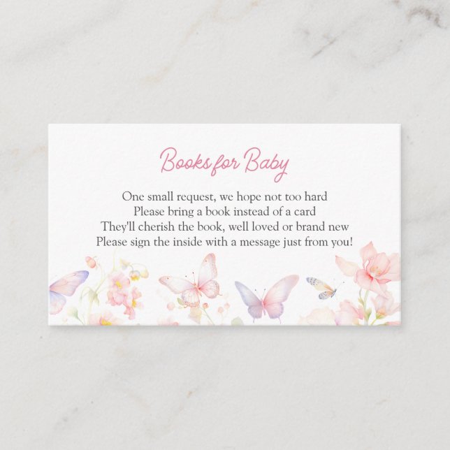 D'accompagnement Papillon sur le chemin Livres pour la carte de boî (Devant)