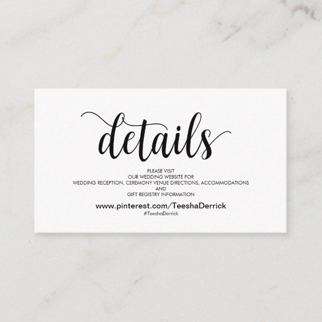 D'accompagnement Parfait Mariage Site Web Détails Carte de boîtier (Devant)