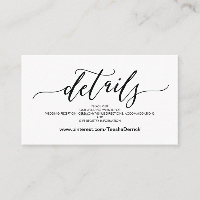 D'accompagnement Parfait Mariage Site Web Détails Carte de boîtier (Devant)