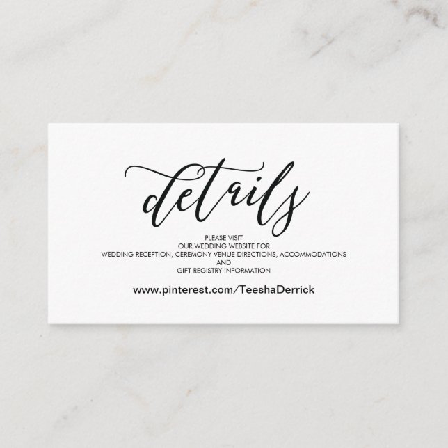 D'accompagnement Parfait Mariage Site Web Détails Carte de boîtier (Devant)