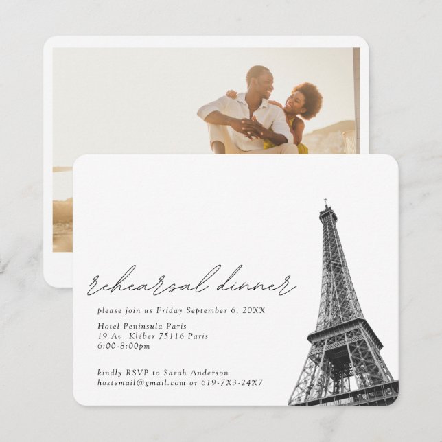 D'accompagnement Paris Tour Eiffel - Carte de fermeture (Devant / Derrière)