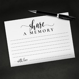 D'accompagnement Partagez un souvenir - Simple carte de condoléance