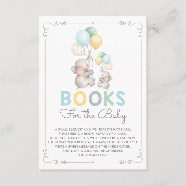 D'accompagnement Pastel Elephant Apportez une carte de livre Modern (Devant)