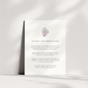 D'accompagnement Pays du vin Carte de boîtier d'informations clie