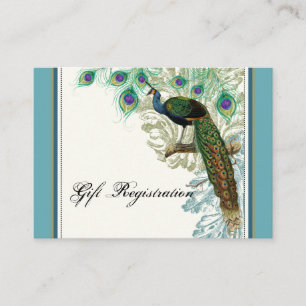 D'accompagnement Peacock vintage, Plumes - Carte d'enregistrement c