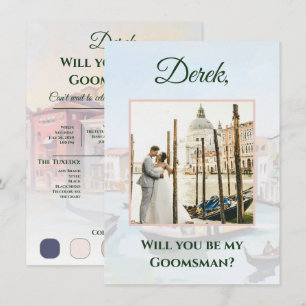 D'accompagnement Peintures de Venice Groomsman Proposition Carte ph