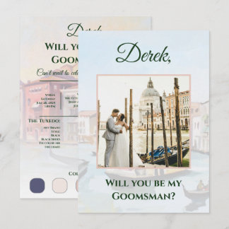 D'accompagnement Peintures de Venice Groomsman Proposition Carte ph
