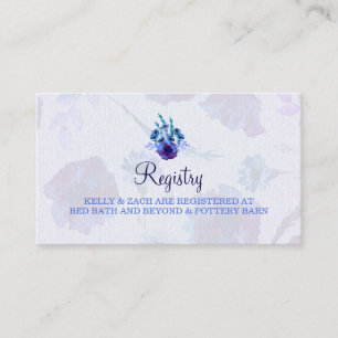 D'accompagnement Peppy Blue Poppies Mariage Carte d'enregistrement