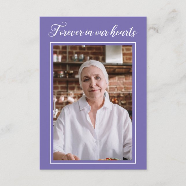 D'accompagnement Périwinkle Forever Dans Notre Coeur Carte De Prièr (Devant)