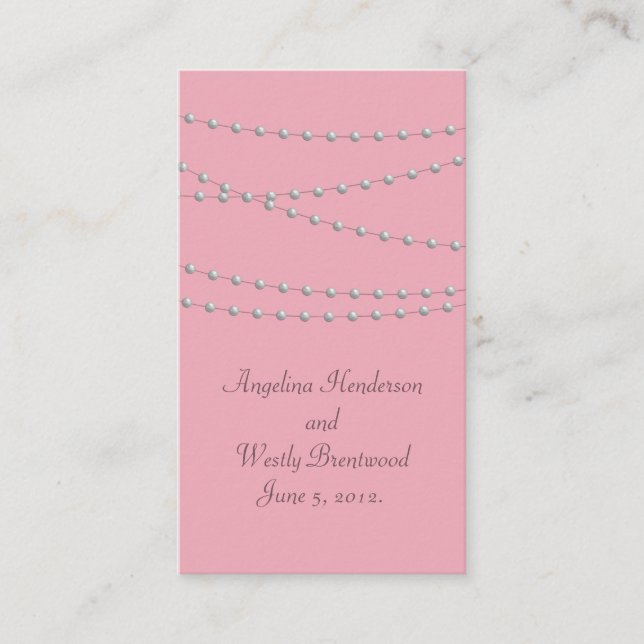 D'accompagnement Perles Dainty sur la carte de site Mariage rose (Devant)