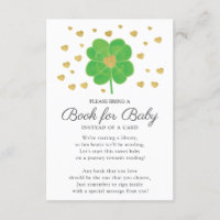 Petit livre de Baby shower Shamrock pour la carte