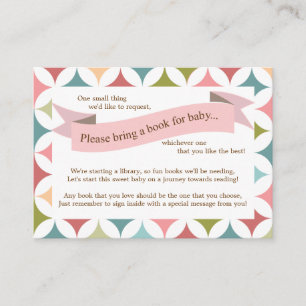 D'accompagnement Pink Baby shower Livre Insérer carte de demande po