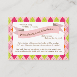 D'accompagnement Pink Baby shower Livre Insérer carte de demande po