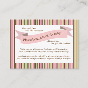 D'accompagnement Pink Baby shower Livre Insérer carte de demande po