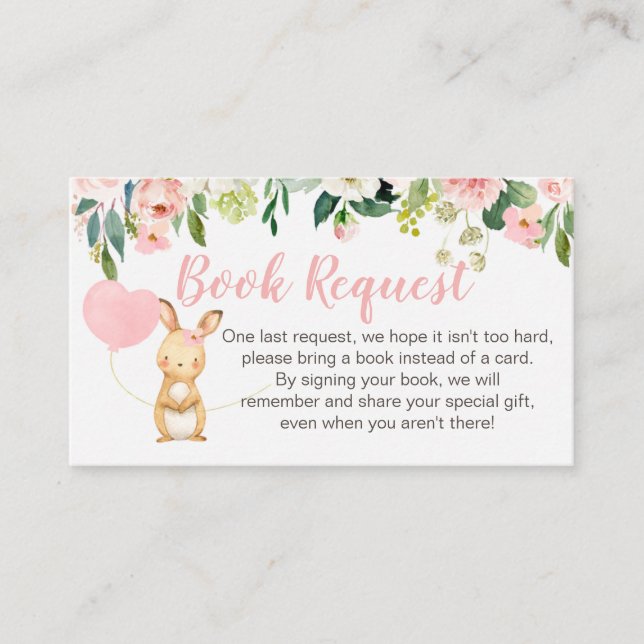 D'accompagnement Pink Floral Bunny Demande de carte Insérer (Devant)
