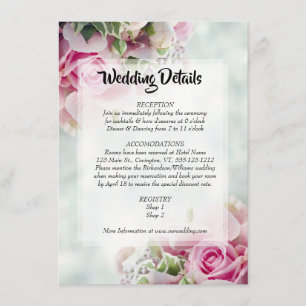D'accompagnement Pink Floral Pastel Détails du Mariage Carte de boî