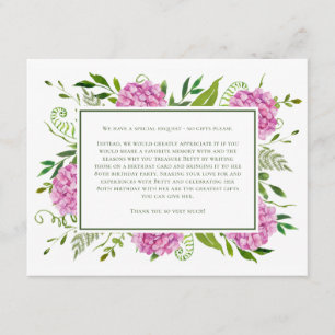 D'accompagnement Pink Hydrangeas 80e carte d'anniversaire Demande