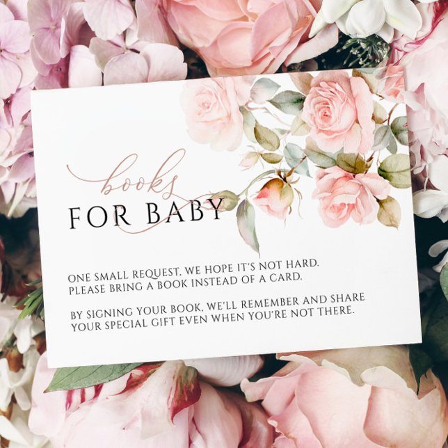 D'accompagnement Pink Rose & Greenery Feuille Livres Demande Carte (Créateur téléchargé)