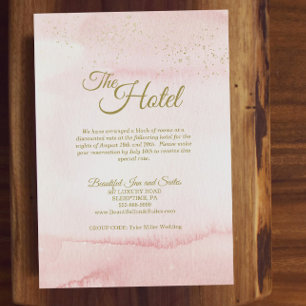 D'accompagnement Pink Watercolor Gold Type Carte du boîtier de l'hô