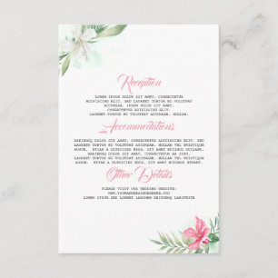 D'accompagnement Plage Fleurs Information Mariage Carte d'invité