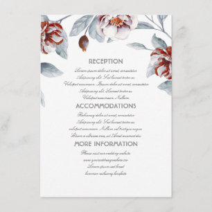 D'accompagnement Plum Purple Flowers Information Mariage Carte d'hô