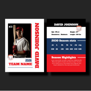 D'accompagnement Profil de joueur de carte de baseball personnalisé