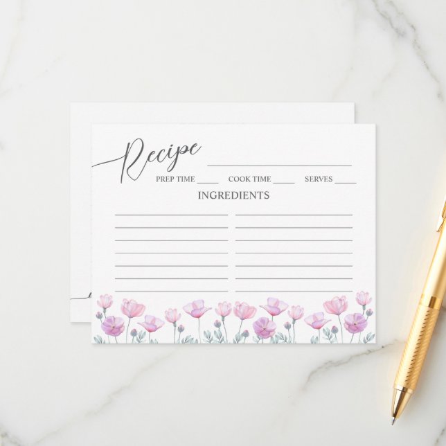 D'accompagnement Recette de Fête des mariées de carte de boîtier. (Devant/Arrière en situation)