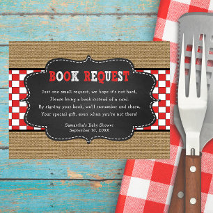 D'accompagnement Red Baby Q, BBQ carte de demande de Baby shower