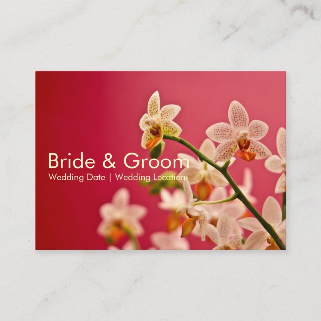 D'accompagnement Red Orchid ・ Carte de visite du site Web Mariage (Devant)