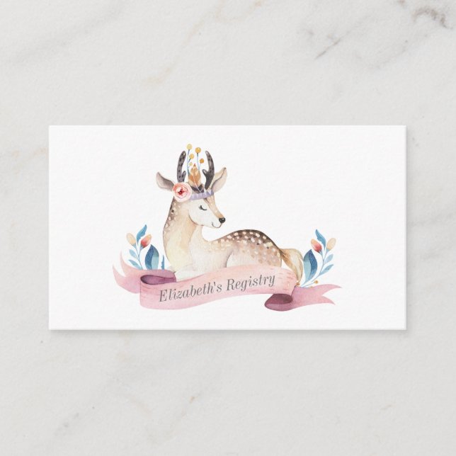D'accompagnement Registre baby shower Carte de cerfs de bois (Devant)