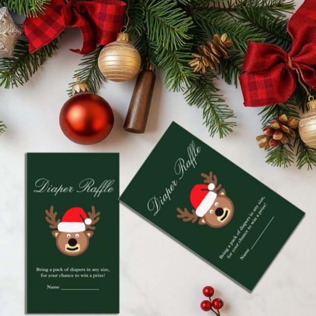 D'accompagnement Reindeer Noël Baby shower Déchets Carte Raffin (Créateur téléchargé)