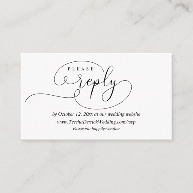 D'accompagnement Réponse RSVP en ligne, carte de boîtier Mariage mo (Devant)