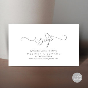 D'accompagnement Romantique Mariage RSVP Diner Carte d'invitation