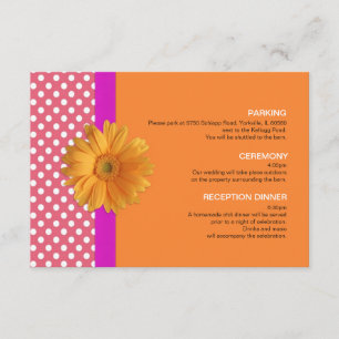 D'accompagnement rose et orange avec carte de boîtier de marguerite