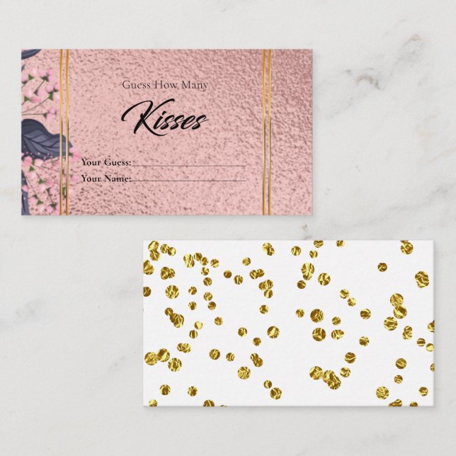 D'accompagnement Rose Gold Combien de baisers Carte de boîtier nupt (Devant / Derrière)