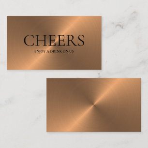 D'accompagnement Rose Gold Metal Effet Boissons gratuites Carte de