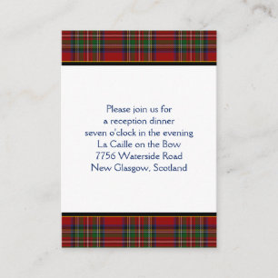 D'accompagnement Royal Stuart Tartan Carte de réception de mariage