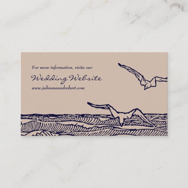 D'accompagnement Rustic Beach Ocean Waves Mariage Carte du site Web (Devant)