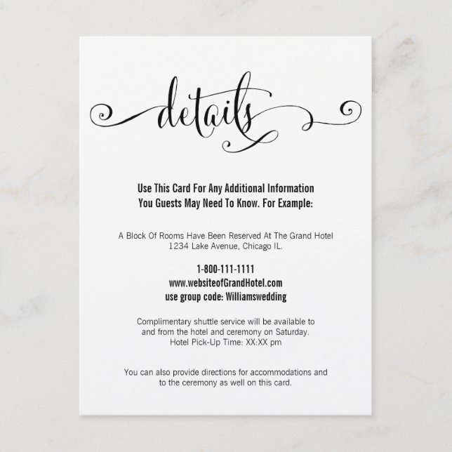 D'accompagnement Rustic Modern We Do Script Mariage Détails Carte (Devant)