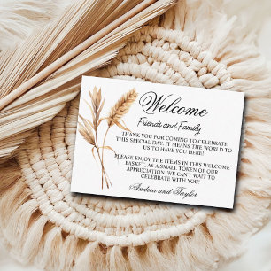 D'accompagnement Sac de bienvenue en herbe de Pampas Panier Carte d