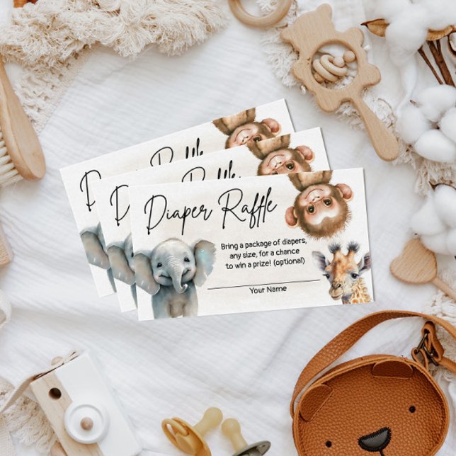 D'accompagnement Safair Jungle Cute Baby shower Déchets Carte Raffi (Créateur téléchargé)