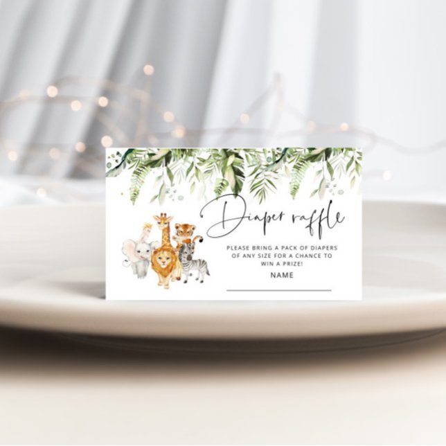 D'accompagnement Safari animaux diaper loterie carte d'enclos (Créateur téléchargé)